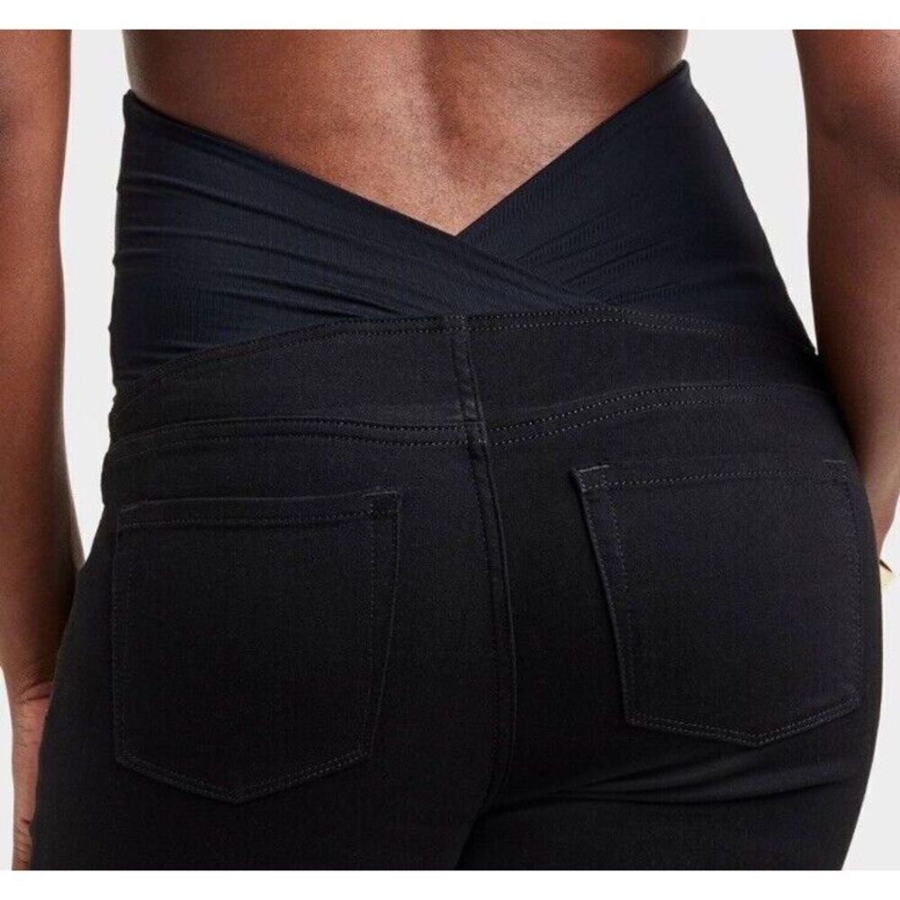 Isabel Maternity Women’s Crossover Panel Maternity Skinny 28 Jeans Black 6 NWT - Picture 2 of 7